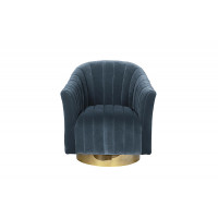 Велюровое кресло вращающееся голубое 48MY-W2588 LTB GO