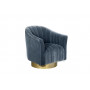 Велюровое кресло вращающееся голубое 48MY-W2588 LTB GO