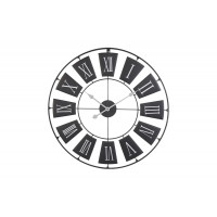 Часы настенные круглые металлические черные HZ1003320
