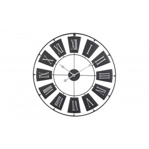 Часы настенные круглые металлические черные HZ1003320