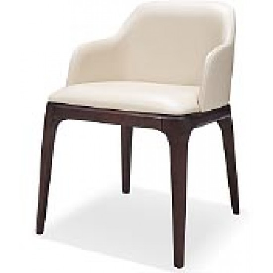 Кожаный стул с подлокотниками серый 44CW-537 (искусственная кожа)