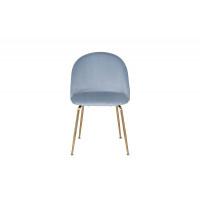Велюровый стул на металлических ножках серо-голубой 30C-301-1G LBL