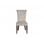 Велюровый бежевый стул на деревянных коричневых ножках 597-1K-КРЕМОВЫЙ-Riv21