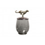 Декоративная стеклянная ваза с металлической крышкой Ягуар 69-120163