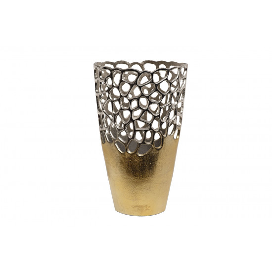 Металлическая ваза Соты золото/хром 71PN-2192
