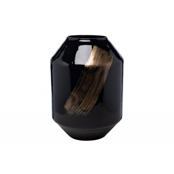 Стеклянная ваза черная с золотом 71PN-5181