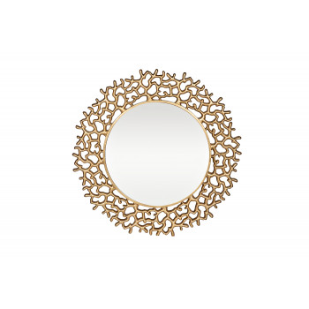 Декоративное круглое зеркало в золотой ажурной раме 19-OA-8092