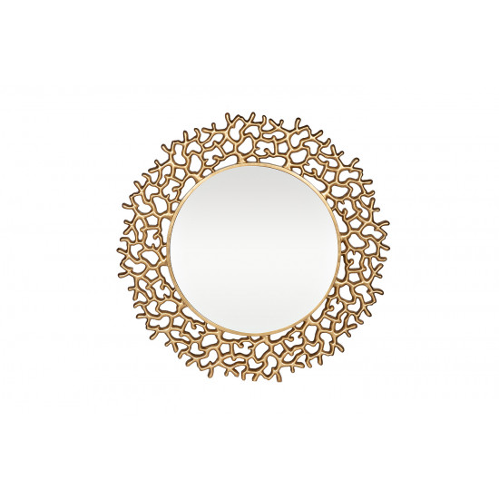 Декоративное круглое зеркало в золотой ажурной раме 19-OA-8092