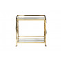 Cервировочный cтол-тележка прозрачное стекло/золото GGY-CRT8164GOLD