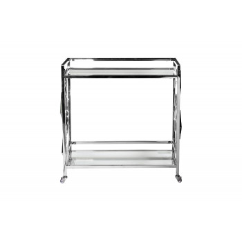 Cервировочный cтол-тележка прозрачное стекло/хром GY-CRT8164