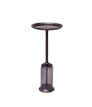 Круглый журнальный столик из стекла и металла Luster Black 69-22448