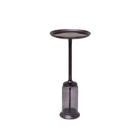 Круглый журнальный столик из стекла и металла Luster Black 69-22448