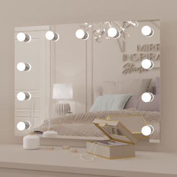 Гримерное зеркало с подсветкой лампочками Хилари 80х60 см