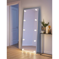 Напольное гримерное зеркало с подсветкой лампочками Дженнифер 80х180 см