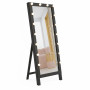 Напольное гримерное зеркало в чёрной деревянной раме с опорой на ногу-подставку Ледио