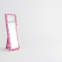 Напольное гримерное зеркало в розовой раме с опорой на подставку-ногу Ледио