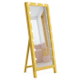 Напольное гримерное зеркало в золотой раме с опорой на подставку Ледио