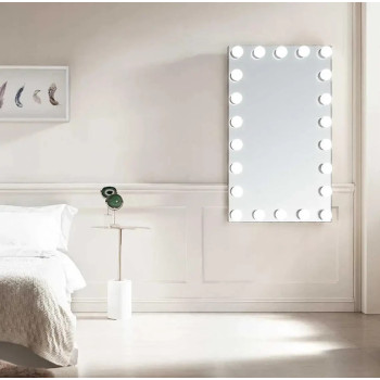 Настенное гримерное безрамное зеркало с лампочками Мэрилин