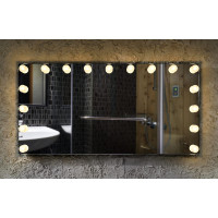 Настенное большое гримерное зеркало с подсветкой лампочками «Николь»