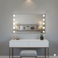 Гримерное зеркало без рамы с лампочками по бокам Hollywood 7