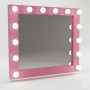 Гримерное зеркало в розовой раме с подсветкой лампочками «Мелинда»