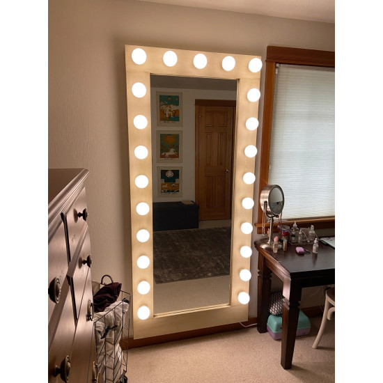 Голливудское гримерное зеркало в полный рост в раме с подсветкой лампочками «Шэрон»