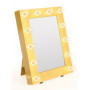Гримерное зеркало в желтой раме с подсветкой лампочками «Майли»