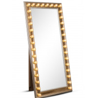 Гримерное зеркало большое напольное в полный рост с подсветкой лампочками «Ширли»