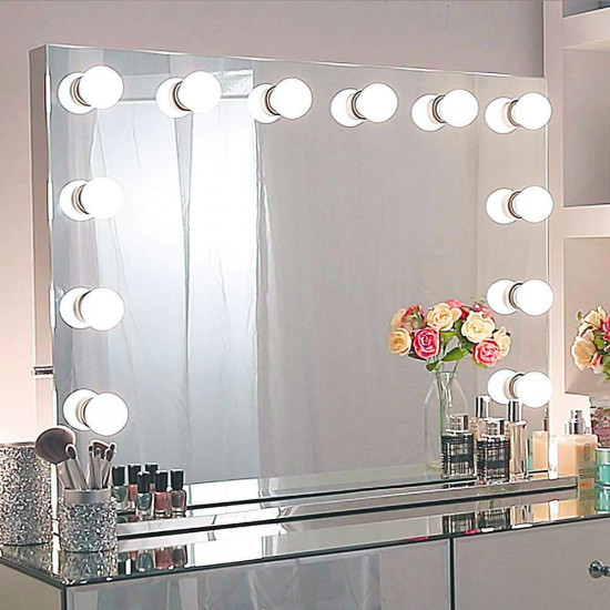 Гримерное настольное зеркало с подсветкой лампочками Hollywood 3