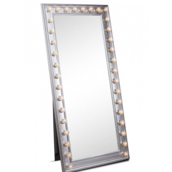 Гримерное зеркало большое напольное в полный рост с подсветкой лампочками «Грэйс»