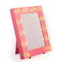 Гримерное зеркало в розовой раме с подсветкой лампочками «Мелинда»