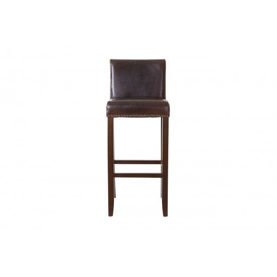 Барный стул на деревянных ножках натуральная кожа коричневый 43*40*107см PJH045-PJ530