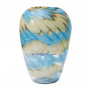 Стеклянная ваза бело-синяя H27D18, 5 HJ666-28-F51