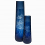 Стеклянная синяя ваза H75D20 HJ1559-75-M67