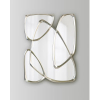 Дизайнерское стильное настенное зеркало в оригинальное фигурной раме Луар Серебро