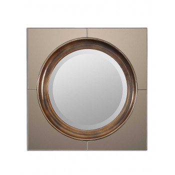Круглое зеркало в бронзовой раме Аптон