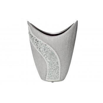 Керамическая серебряная ваза 19,5*8,5*25 18H6938S-1 
