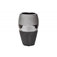 Керамическая чёрно-серебристая ваза 14*9,5*24 18H2373M-2