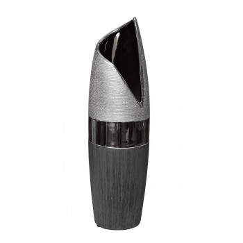 Керамическая чёрно-серебристая ваза 11.5*11.3*40 18H7717M-2