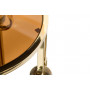 Золотой металлический круглый журнальный столик с коричневым стеклом 50*50*60см 13RXET6034-GOLD