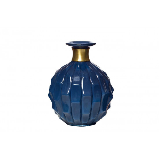 Стеклянная тёмно-синяя ваза 21*25 KL2125C