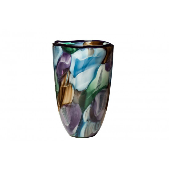 Стеклянная цветная ваза H30xD19 HJ4143-28-K85