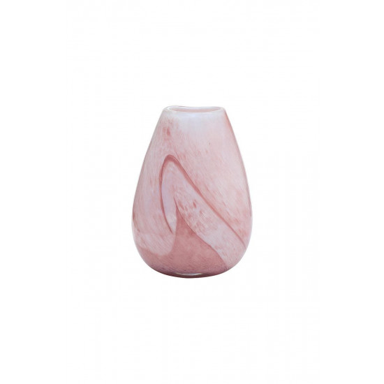 Стеклянная розовая ваза H28D21х14 HJ1730-27-Q82