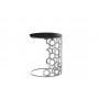 13RXET3043-SILVER Стол приставной стекло черн./серебро d50*60см