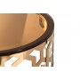 Приставной золотой столик с коричневым стеклом 50*50*60 13RXET3044-GOLD