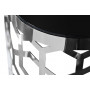 Серебряная консоль с чёрным стеклом 120*40*80см 13RXC3046-SILVER