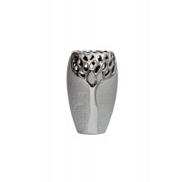 Керамическая серебряная ваза 14х9,5х24 18H2373M-9 