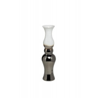 Стеклянная ваза дымчато-белая d11,5 h50 35BB-00850WS 