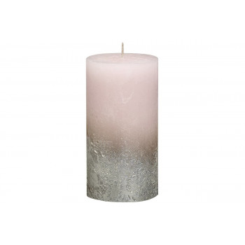 Декоративная свеча розовая с серебром Rustic 130*68мм 103668640304
