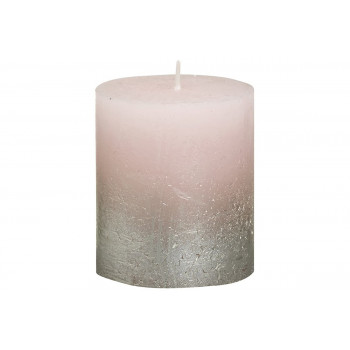 Декоративная свеча розовая с серебром Rustic 80*68мм 103668630304 